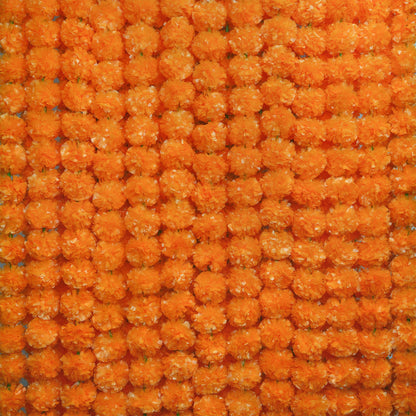 GOMALL 5Pcs Marigold Garland for Decoration,5 Feet Artificial Marigold Flowers Diwali Decorations for Home,Orange Artificial Marigold Heads for Diwali Party,Indian Weddings,Halloween,Wreath