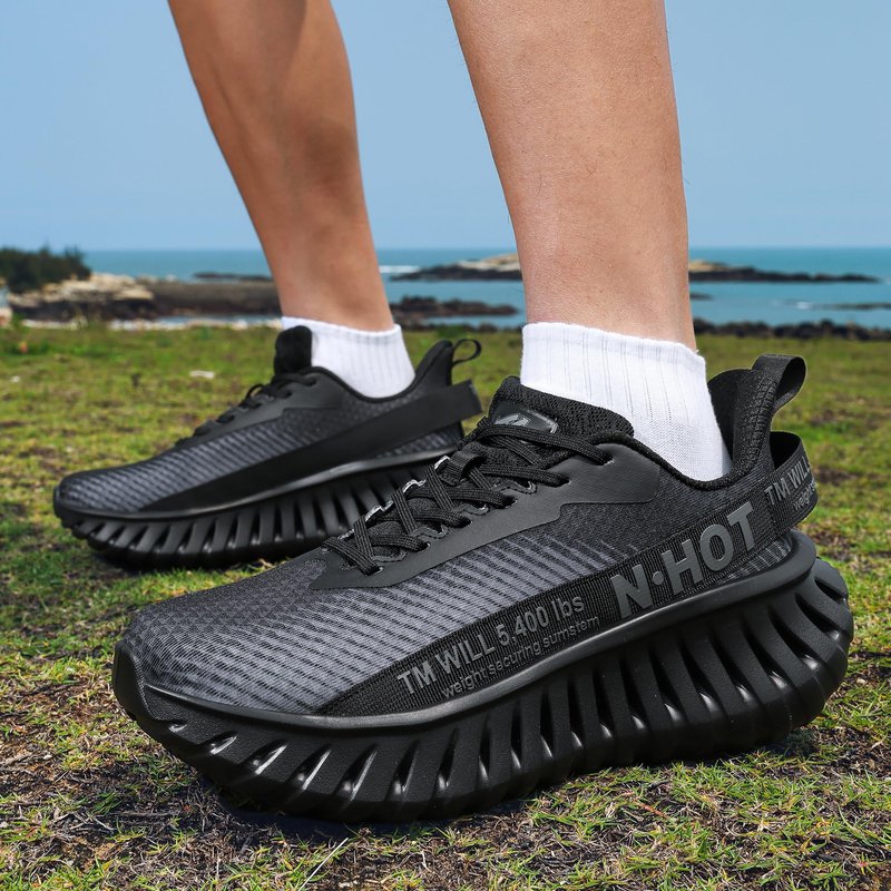 DIPAIYING Chunky Fashion Walking Shoes for Women & Men Breathable Casual Sneakers Lightweight Gym Workout Tennis Shoes Black Size 11.5