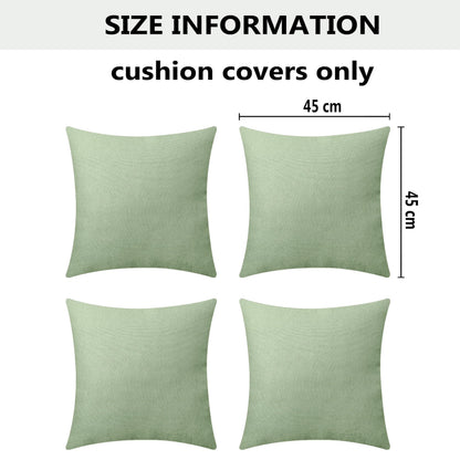 Home Brilliant Sage Green Cushion Covers 45 x 45 for Garden Furniture, Decorative Outdoor Cushions Covers Waterproof, 18x18 inches, Pack of 4, Sage Green