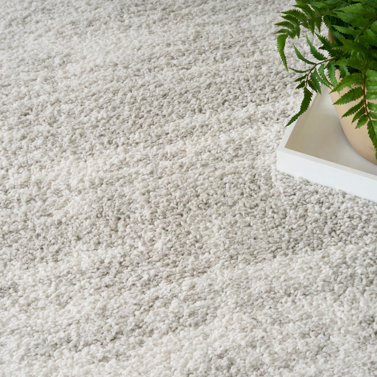 Nourison Home Modern Shag Ivory Grey 5'3" x 7' Area Rug - Easy Clean, Non Shedding, Bed Room, Living Room, Dining Room, Kitchen (5' x 7')