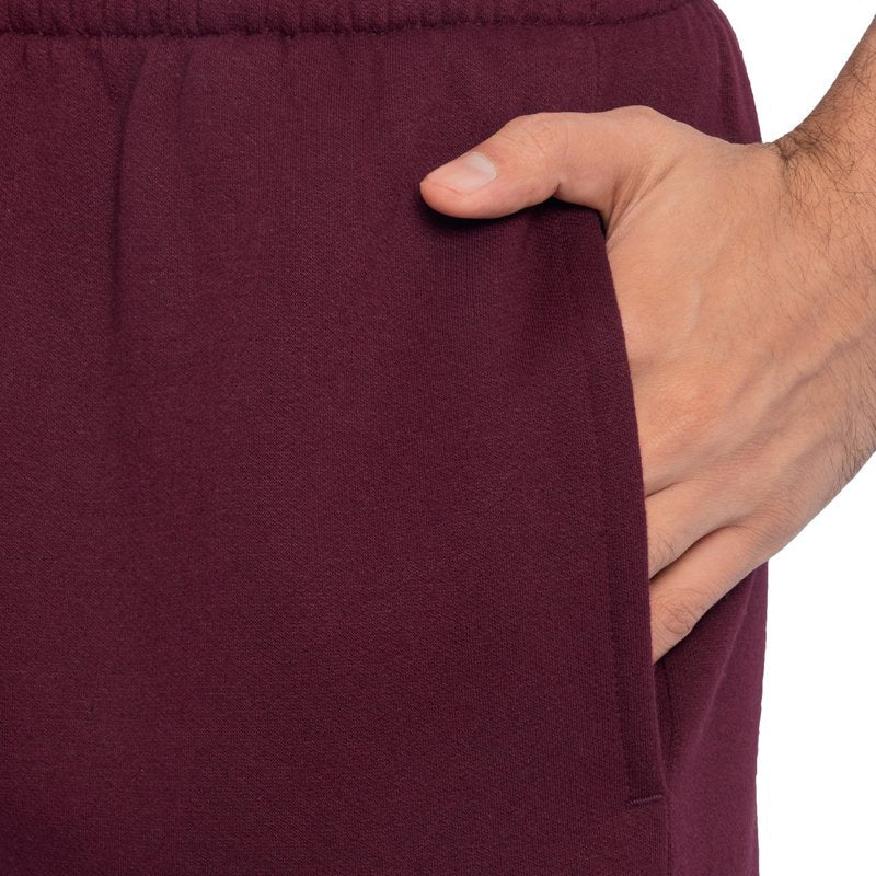 Fruit of the Loom Men's Eversoft Fleece Joggers with Pockets, Relaxed Fit, Moisture Wicking, Breathable, Tapered Sweatpants, Maroon, Large