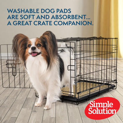 Simple Solution Washable Training and Travel Dog Pads, Re-usable Dog Pee Pad, Absorbent and Odour Controlling Medium - Pack of 2