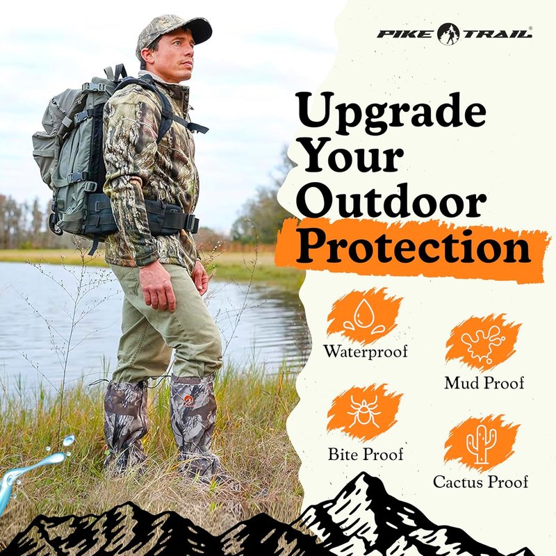 Pike Trail Adjustable Leg Gaiters - Waterproof & Lightweight Leg Guards for Hiking, Trekking | Unisex, 1 Pair