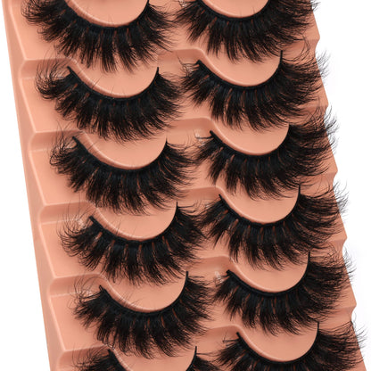 Mink Lashes Full Volume False Eyelashes 18mm Dramatic Faux Mink Eyelashes Natural Look Cat Eye Volume Eye Lashes Multipack by Focipeysa