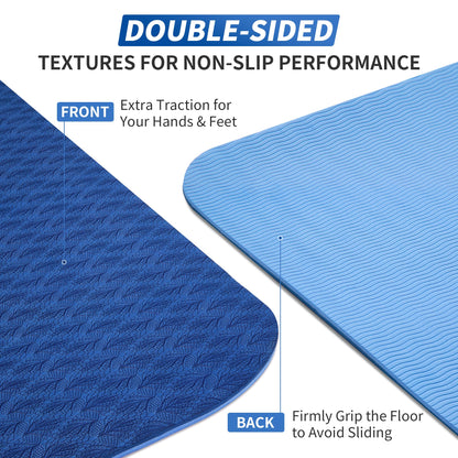 CAMBIVO Yoga Mat for Women Men Kids, 1/3 & 1/4 & 2/5 Inch Extra Thick Yoga Mat Non Slip, 72" x 24" TPE Yoga Mats, Workout Mat with Carrying Strap for Yoga, Pilates and Floor Exercises