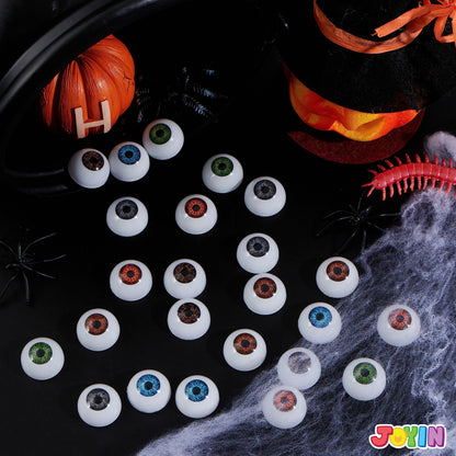 JOYIN 24 PCS Halloween Eyeballs, Trick or Treat Scary Realistic Eyes Prop Supplies, 12 Pair Hollow Plastic Eyeballs for Halloween Party Decoration