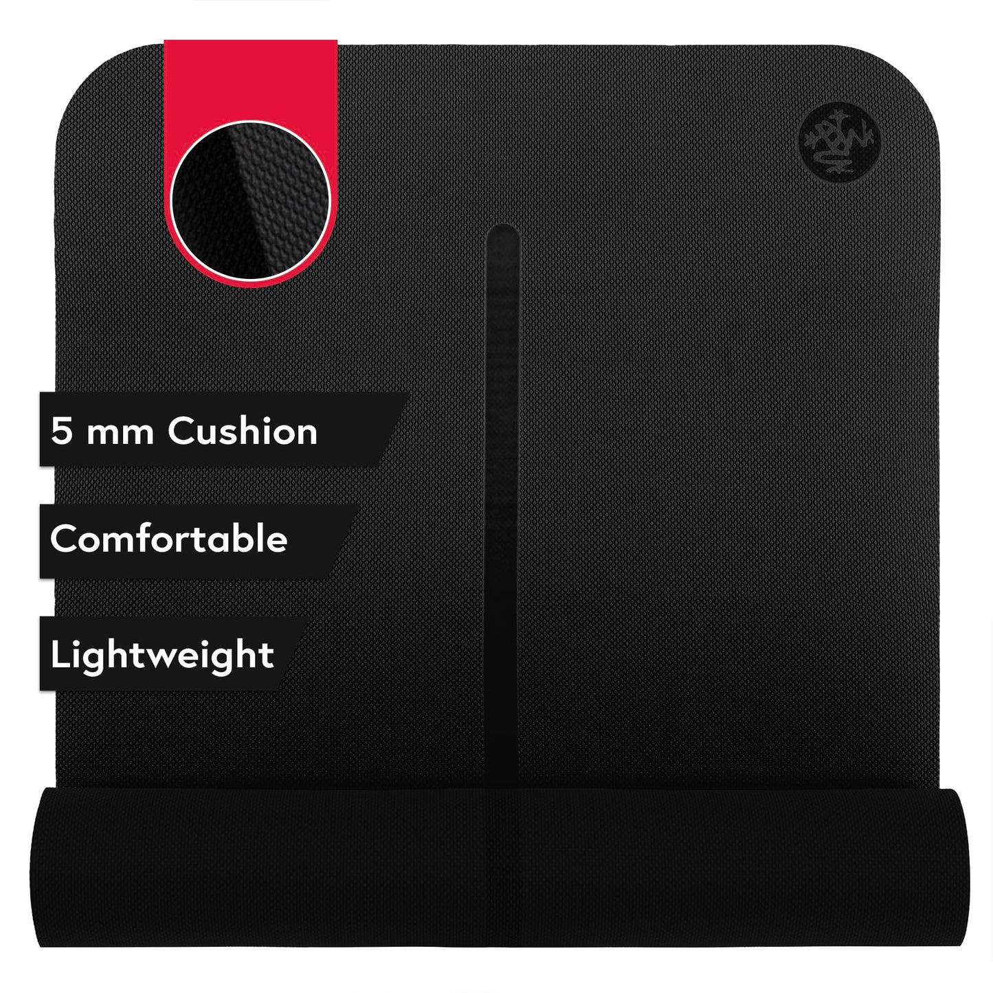 Manduka Begin Yoga Mat 68" - 5mm Cushioning | Comfortable, Lightweight & Reversible with Alignment Stripe | Budget-Friendly | 68 x 24 inches