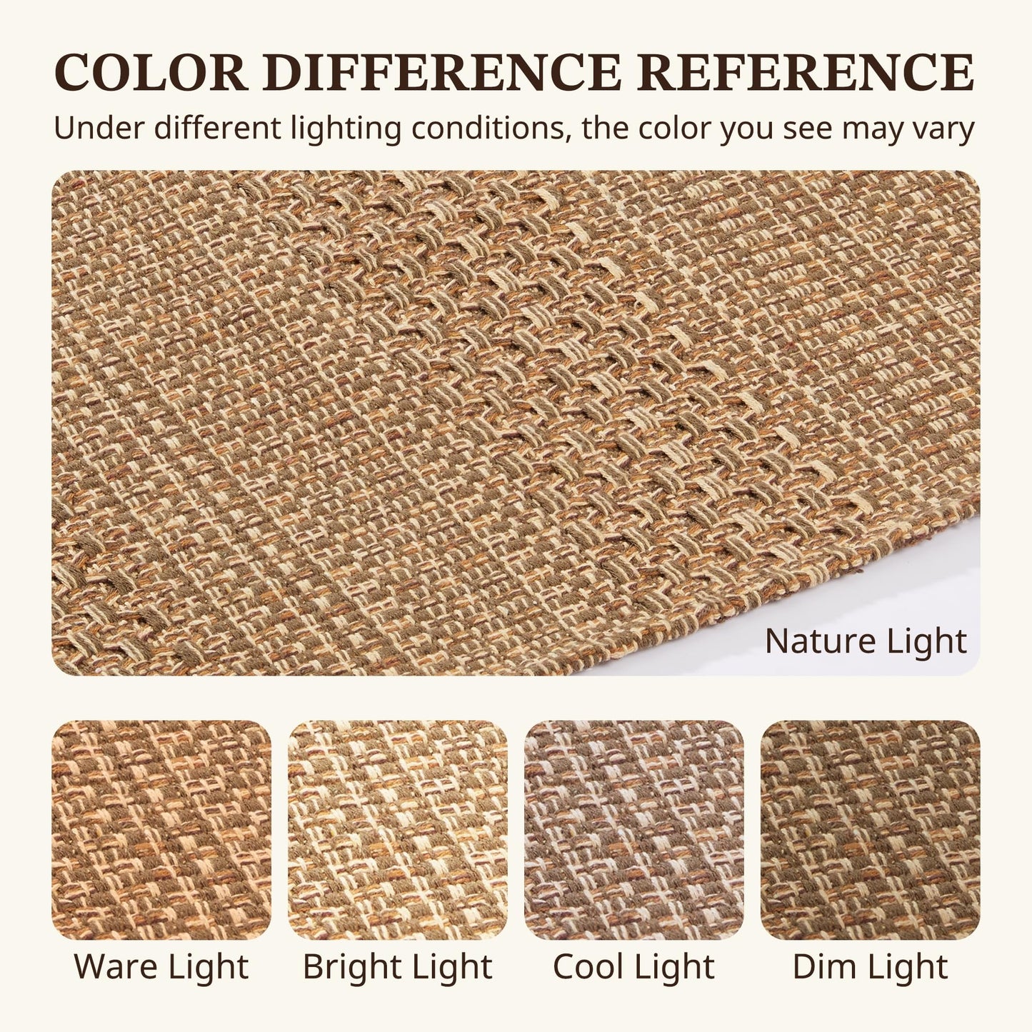 MatEssenz Cotton Blend Kitchen Rug Set 2 Piece, American Country Woven Runner Rug and Doormat, 20"x48"+20"x30", Rustic Farmhouse Washable Area Rugs for Kitchen, Laundry, Entryway