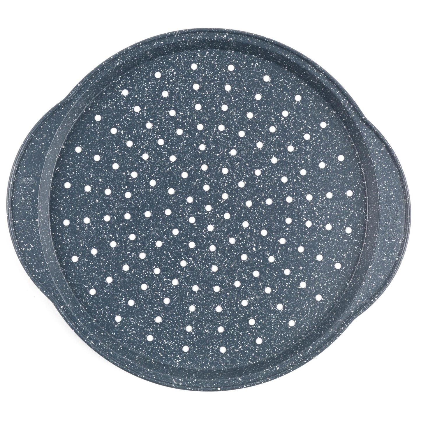 Russell Hobbs Nightfall Stone Set of 2 Large Pizza Trays - 14.5" Pizza Pans, Non-Stick Round Baking Trays, Carbon Steel, PFOA Free, Perforated Base for Crispy Cooking, Ideal for Pizza's, Garlic Bread