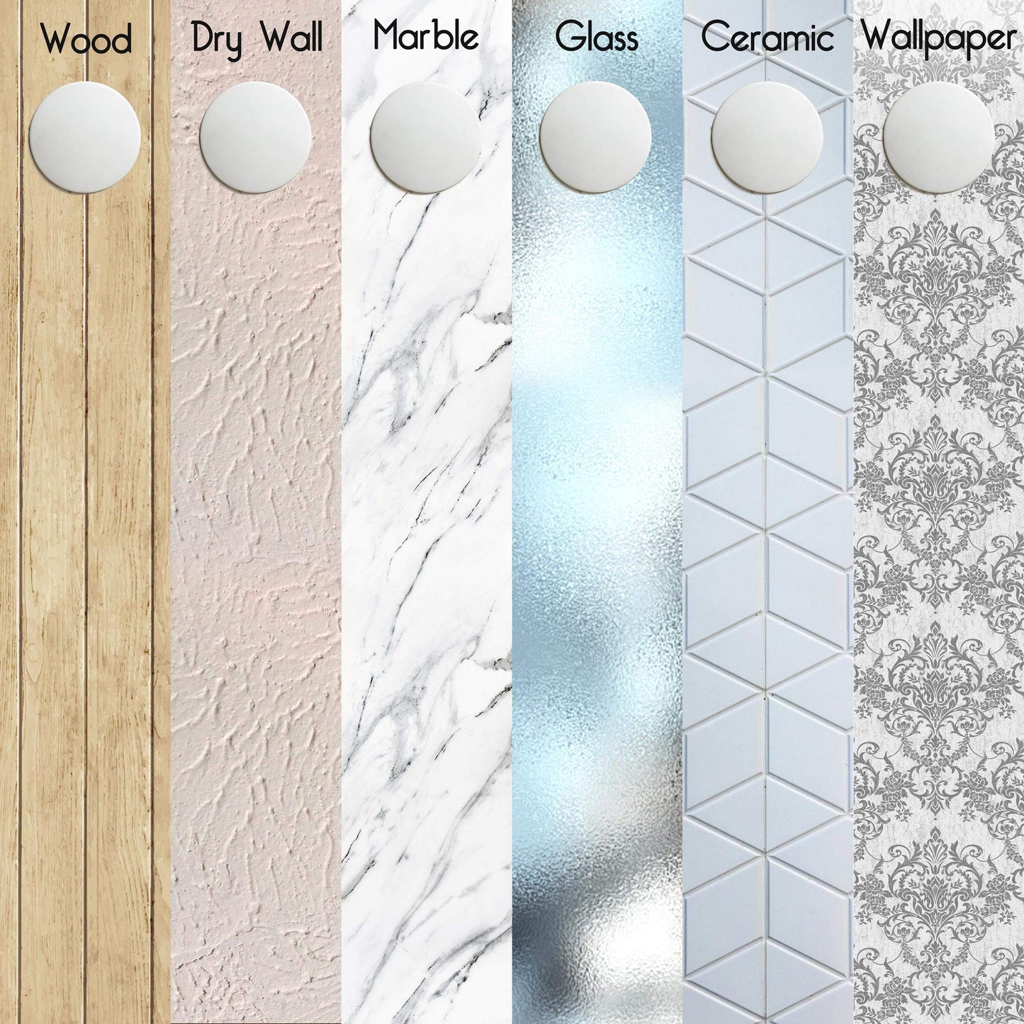 Door Stoppers - Large 3.15" (4 PCS) - Door Stoppers for Wall with Strong Back Adhesive - Quiet and Shock Absorbent Silicone Wall Protectors from Door Knobs - Protects Every Surface - White