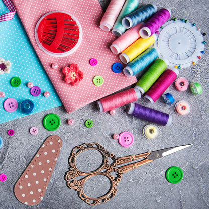 Hisuper 4.5inch Sewing Embroidery Scissors with Leather Scissors Cover, Crafting Sharp Scissor Stainless Steel Craft Shears Scissor for Needlework Manual Sewing Handicrafts Tool