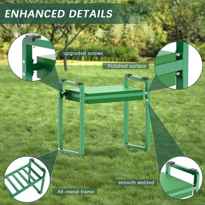 FLINTER 10.2" Wider Garden Kneeler and Seat, Heavy Duty Thick Gardening Bench for Kneeling and Seat - Garden Kneelers for Seniors, Gardening Stools for Women, Grandparents, Gardeners