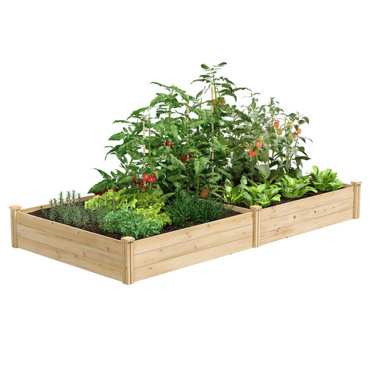 Greenes Fence Classic Cedar Raised Garden Bed, 4' x 8' x 10.5" (1/2" Thick) - Made in USA with North American Cedar