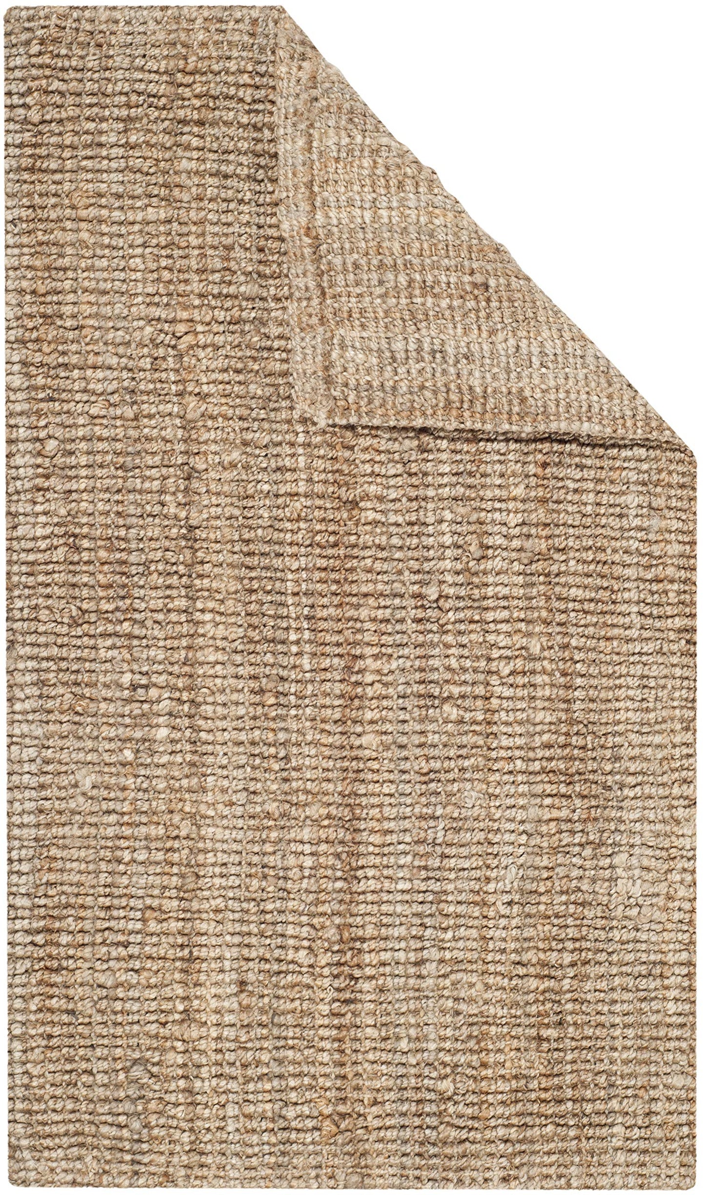 SAFAVIEH Area Rug 8' Square - Natural Fiber Collection - Natural Brown, Handmade Jute, Farmhouse Style, Chunky Textured Thick Pile (NF447A)