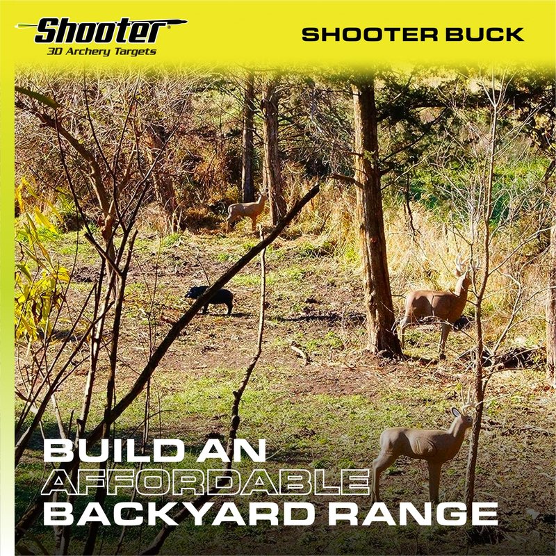 SHOOTER Big Buck 3D Archery Target, 51” Tall, Replaceable Insert for Long Life, Weather-Resistant Construction, High-Density Impact-Response Foam Withstands Field Points, Broadheads, and Expandables