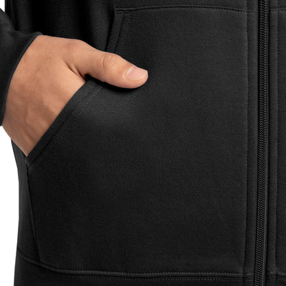 Fruit of the Loom Eversoft Fleece Hoodies, Pullover, Moisture Wicking & Breathable, Sizes S-4x, Black Full Zip, Large