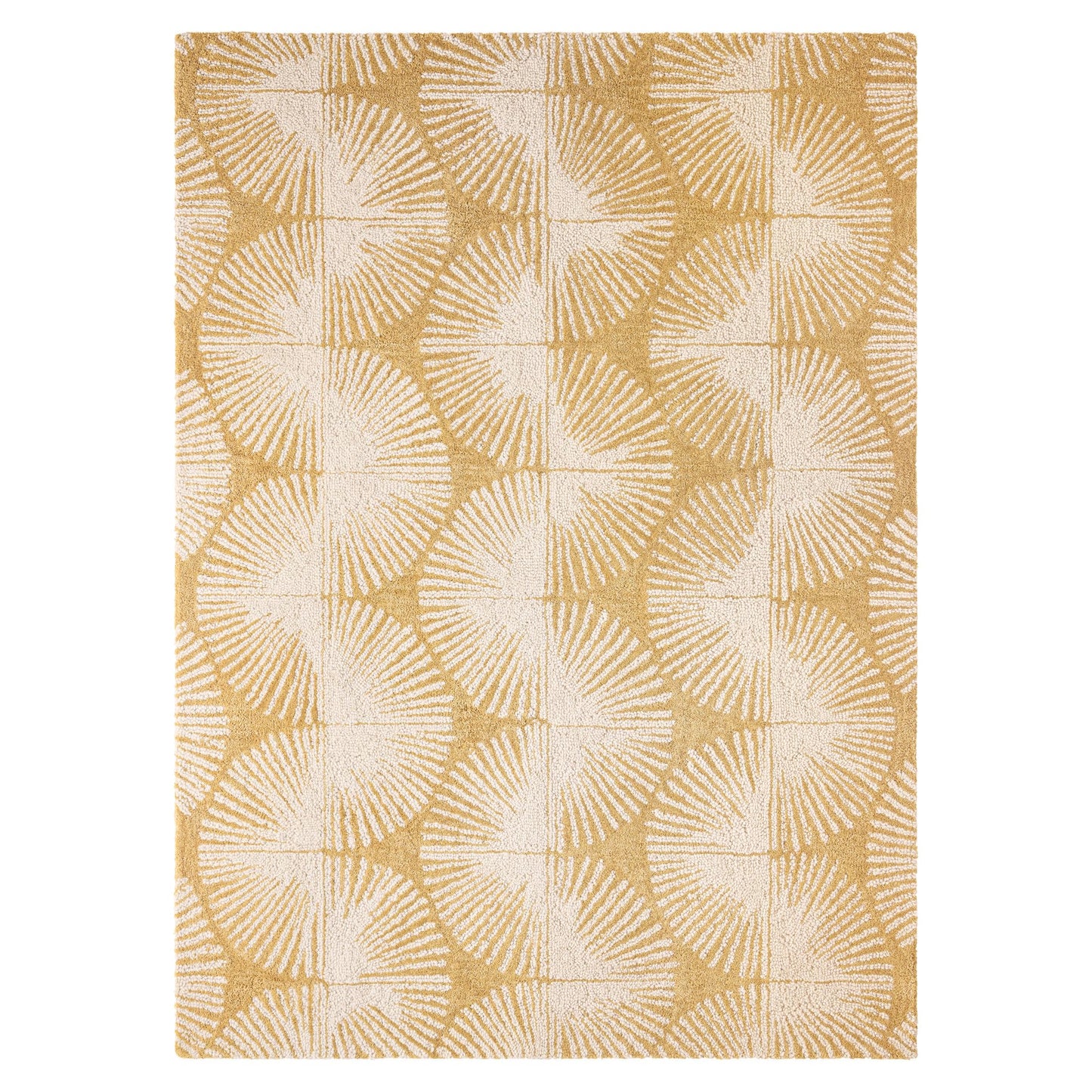 Nicole Miller New York Kendall Fluted Geo Handcrafted Area Rug, 100% Wool Rug, Gold, 8'x10'