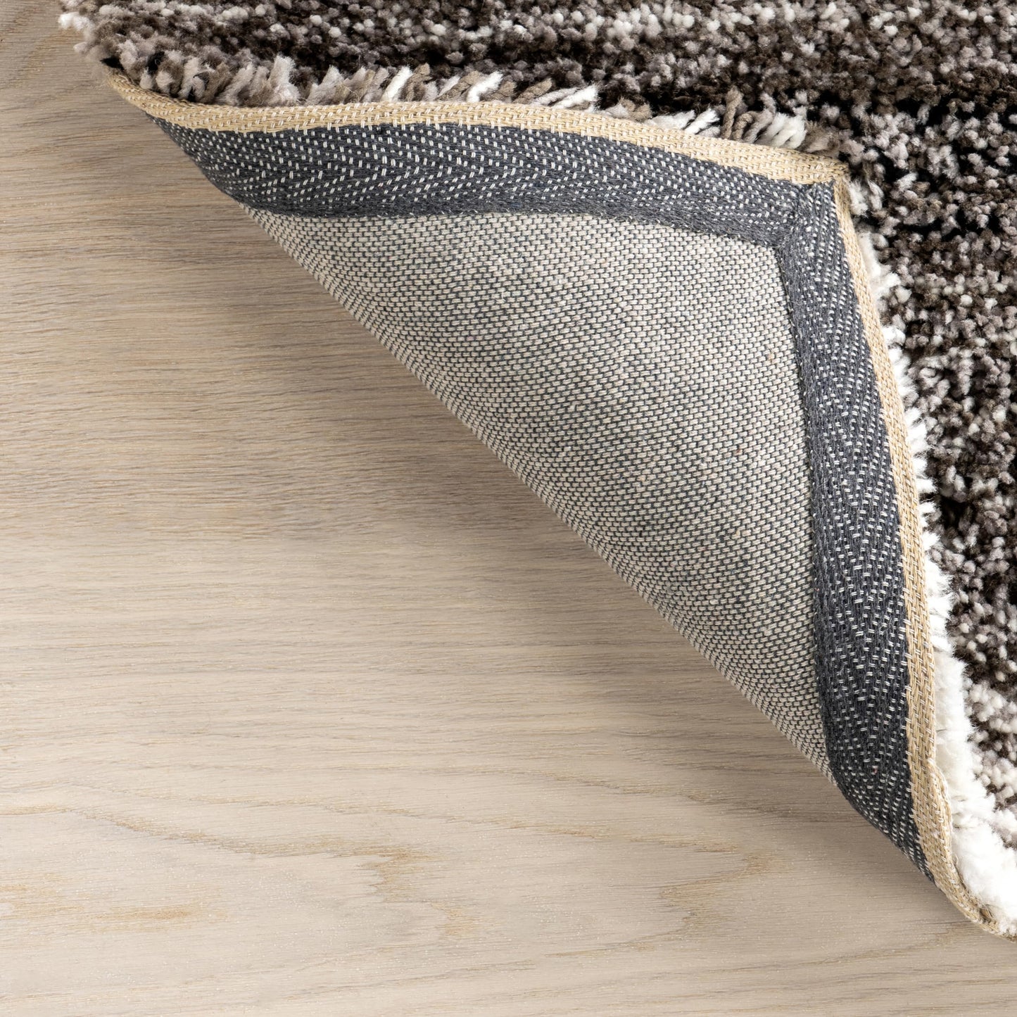 nuLOOM Drey Striped Shag Area Rug - 2x10 Runner Shag Rug Casual Gray Multi/Brown Rugs for Living Room Bedroom Dining Room Nursery Entryway Hallway
