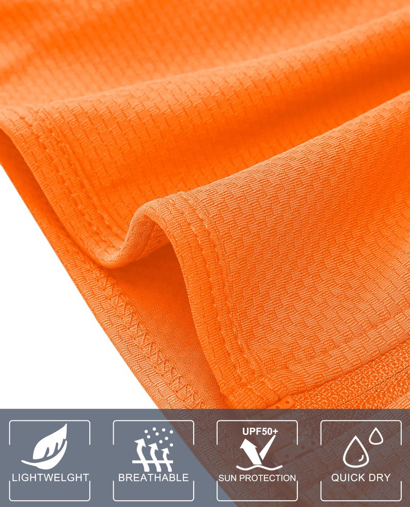 MAGCOMSEN Women's Long Sleeve Jackets Full Zip Lightweight UV Protection Hiking Shirts Athletic Jacket with Pockets Orange XL