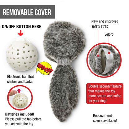 Hyper Pet Doggie Tail Interactive Plush Dog Toys (Wiggles, Vibrates, and Barks, Stimulating Play)