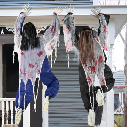JOYIN 47" Halloween Climbing Zombies Wall Decoration Outdoor (2 Pcs), Halloween Zombie Undead for Haunted House Prop, Yard Patio Wall Decoration Party Supplies