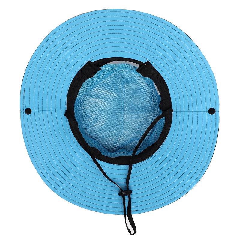 Womens Summer Sun Hat Beach Hat Wide Brim Outdoor UV Protection Hat Foldable Cool Mesh Ponytail Bucket Hat (Sky Blue-Gray)