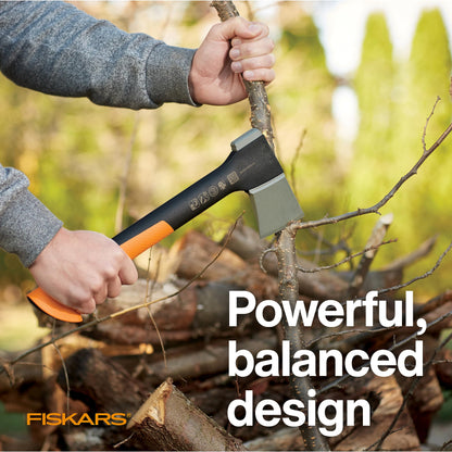 Fiskars X7 Hatchet Lightweight Wood Splitter for Small to Medium Size Kindling with Proprietary Blade and Shock-Absorbing FiberComp Handle, Lawn and Garden Tool, 14 inch, 1.5 pounds