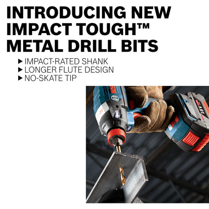 BOSCH CO2159 1-Piece 1/2 in. x 6 in. Cobalt Metal Drill Bit for Drilling Applications in Light-Gauge Metal, High-Carbon Steel, Aluminum and Ally Steel, Cast Iron, Stainless Steel, Titanium