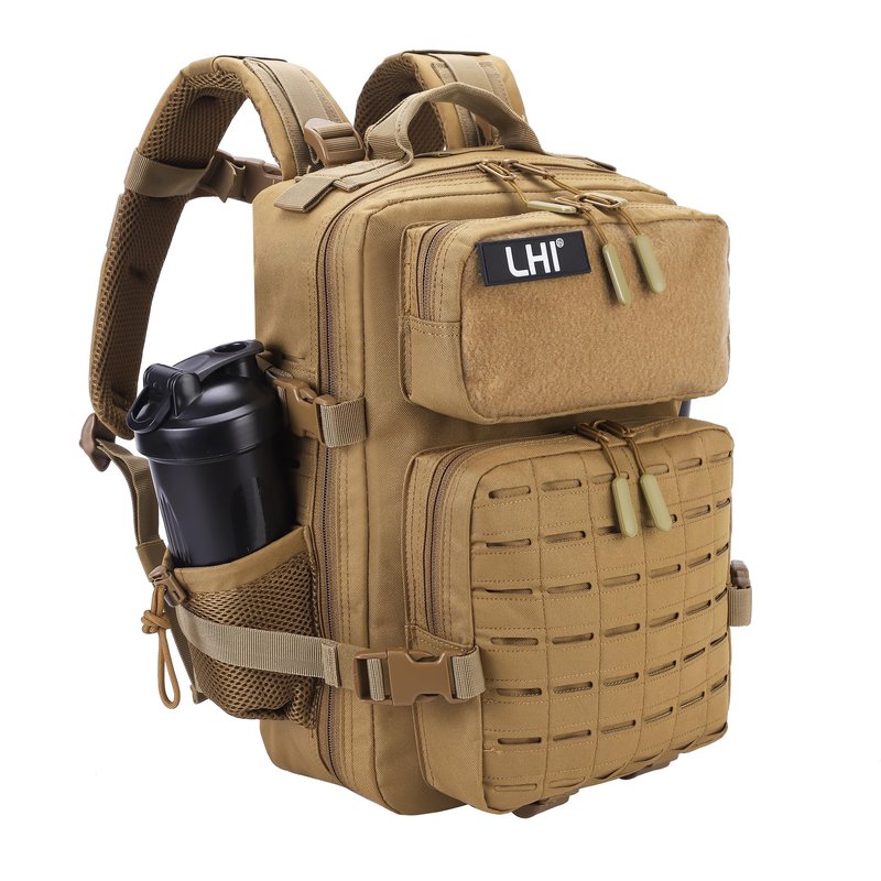 LHI Tactical Military Backpack for Men 25L Small Molle Army Assault Pack 3 Day Hiking Rucksack With Bottle Holder