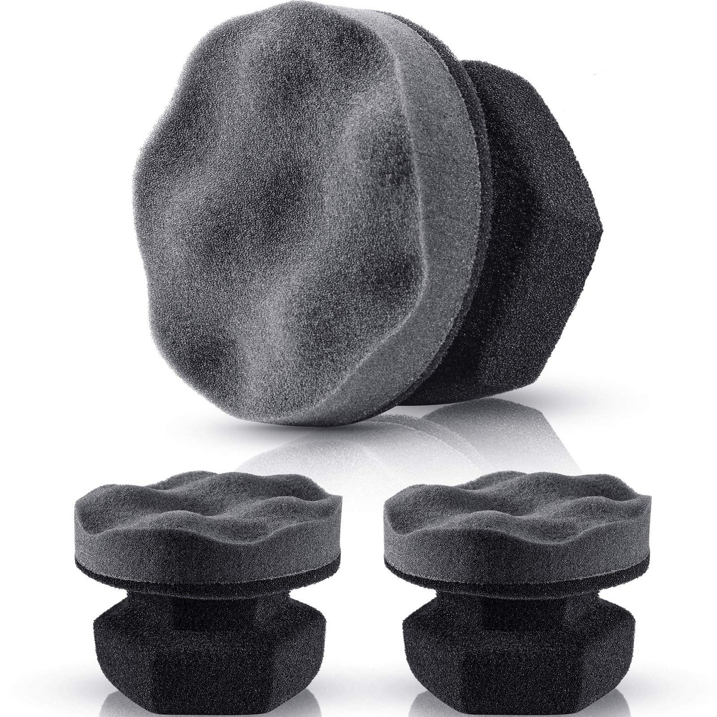 3 Pieces Tire Shine Applicator Tire Dressing Applicator Pads Tire Sponge Applicator Foam Tire Gel Wet Applicator Car Detailing Reusable Cleaning Supplies for Tire Shine (Gray,4.33 Inch)