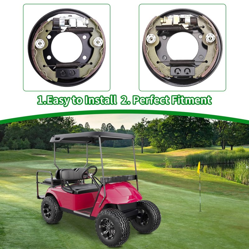 10L0L Golf Cart Brake Assembly for EZGO TXT PDS, for Yamaha G14 G16 G19 G20 G21 G22 Golf Cart, Driver Side and Passenger Side, Includes Brake Shoes, OEM 70998-G01 70998-G02