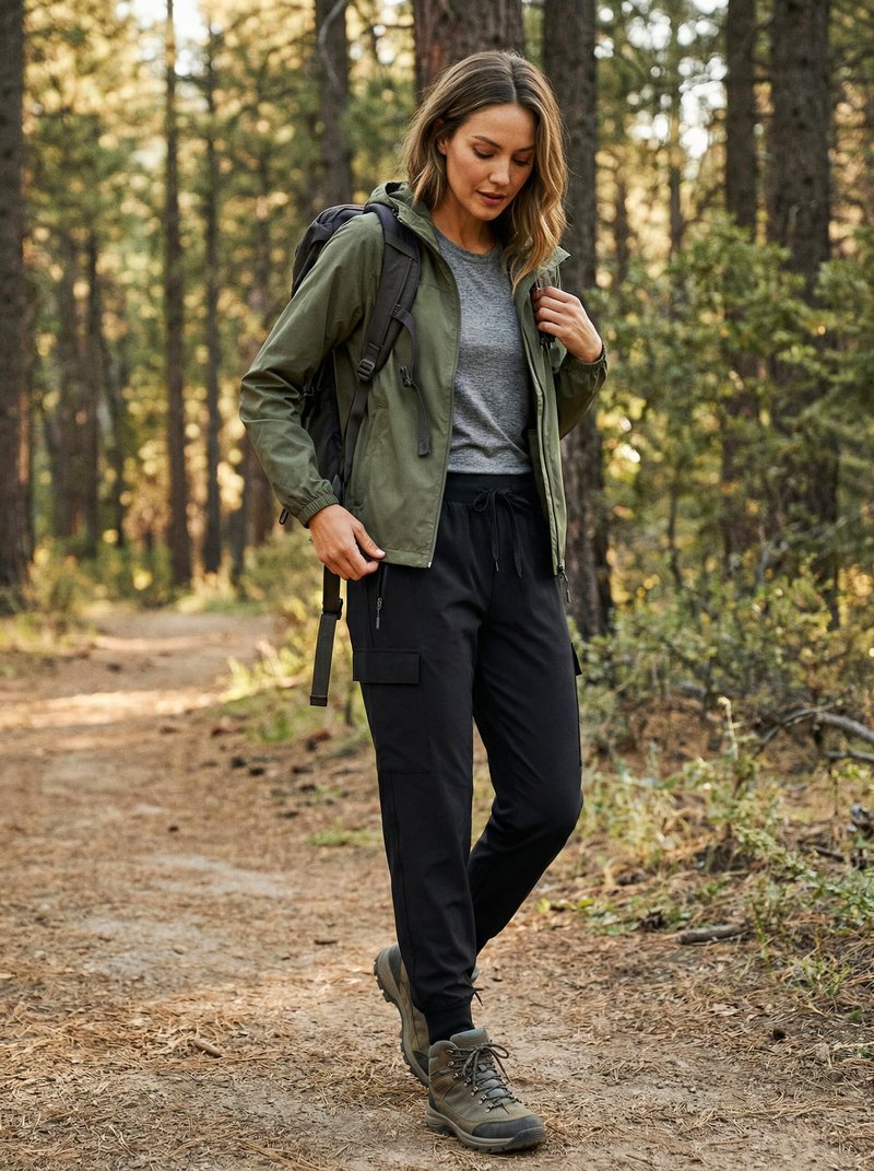 Libin Women's Cargo Joggers Lightweight Quick Dry Hiking Pants Athletic Lounge Casual Travel, Black XXL