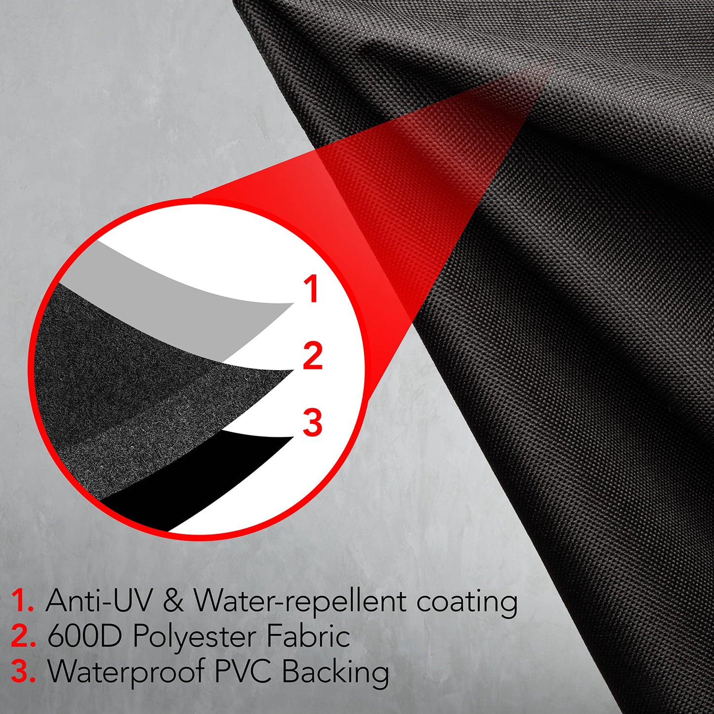 GrillTough Heavy Duty BBQ Grill Cover for Outdoor Grill – Waterproof, Weather Resistant, UV & Fade Resistant with Adjustable Straps – Gas Grill Cover for Weber, Charbroil (147L x 61W x 122H cm)