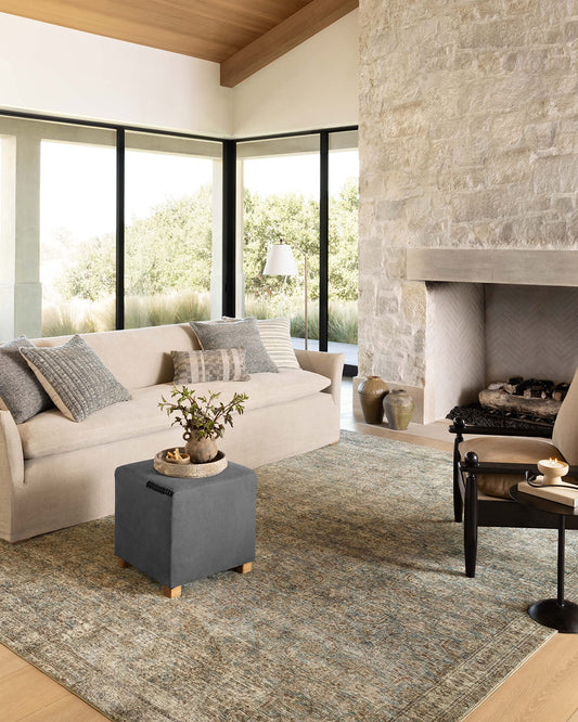 Loloi Amber Lewis Morgan Collection MOG-04 Sea/Sage 8'-3" x 11'-3" 38" Thick Area Rug feat. CloudPile, Neutral, Room Décor, Vintage Inspired, Livingroom, Bedroom, Dining Area