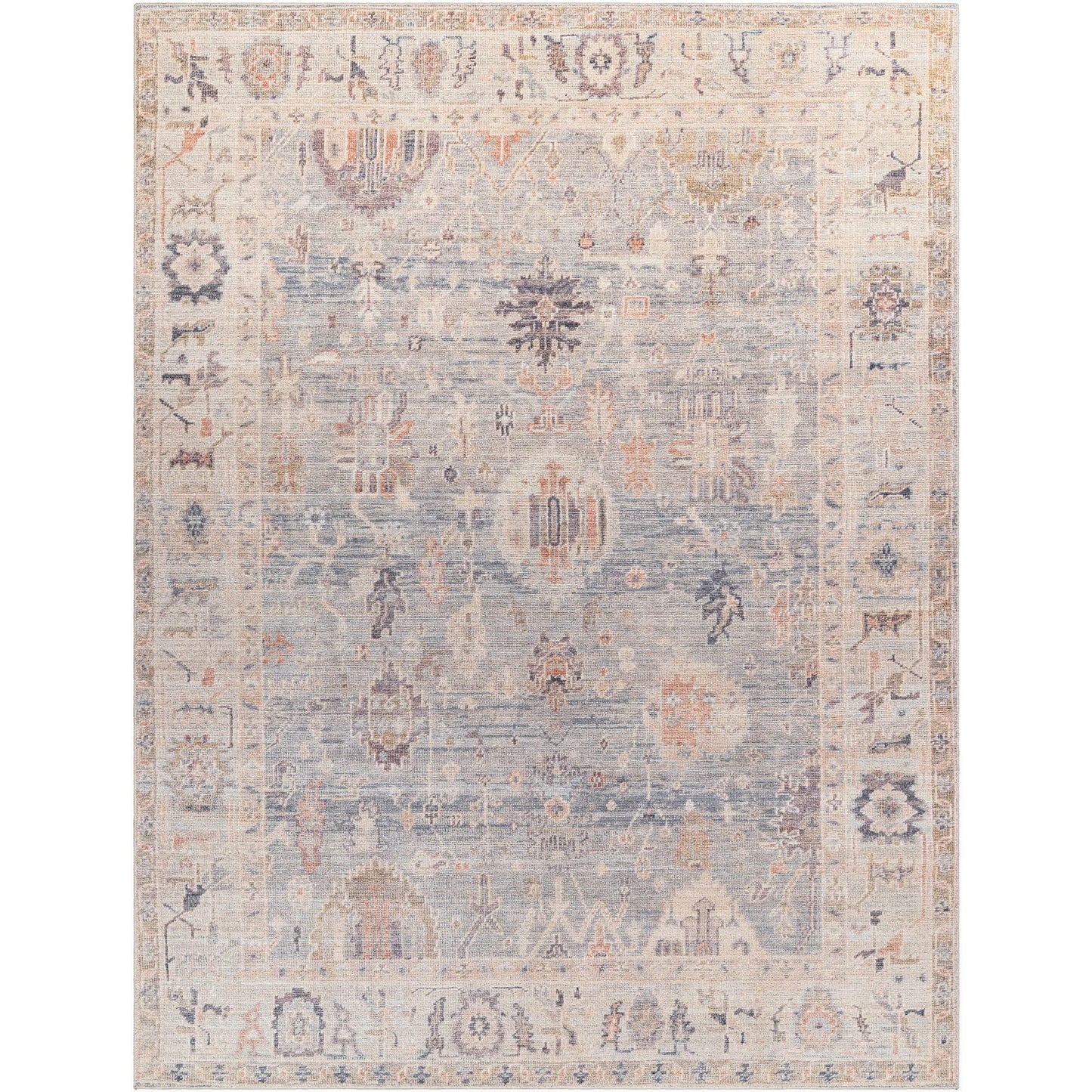 Livabliss x Becki Owens Marlene Vintage Medallion Area Rug, 6'7" x 9', Pale Blue
