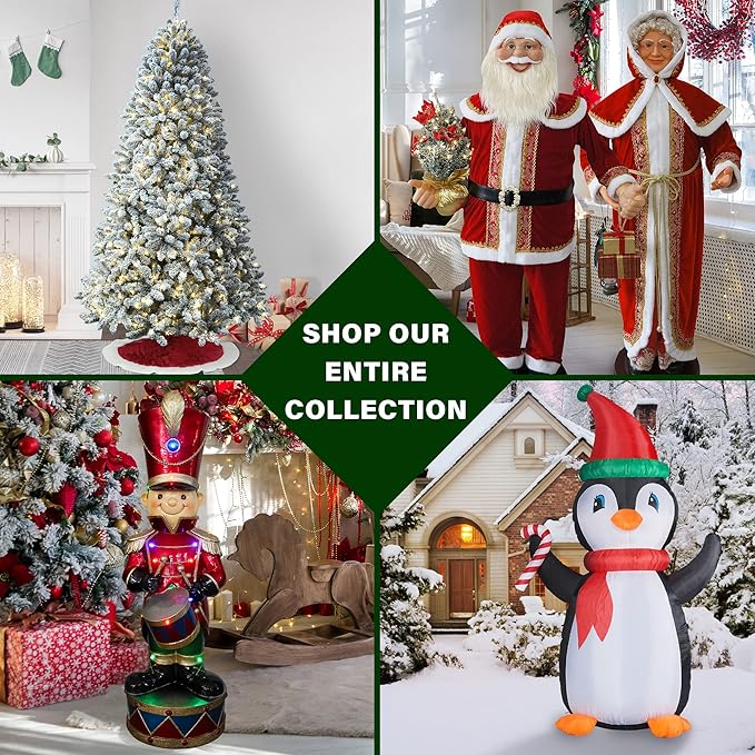 Fraser Hill Farm 4-Ft. Christmas Snow Flocked Porch Tree with Oversized Pinecones in Ornamental Pot, FF048CHPT001-0SN