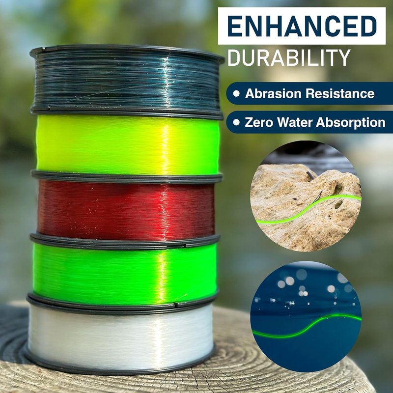 Monofilament Fishing Line - Premium Nylon, Strong & Abrasion-Resistant for Freshwater & Saltwater | Low Memory for Smooth Long Casts