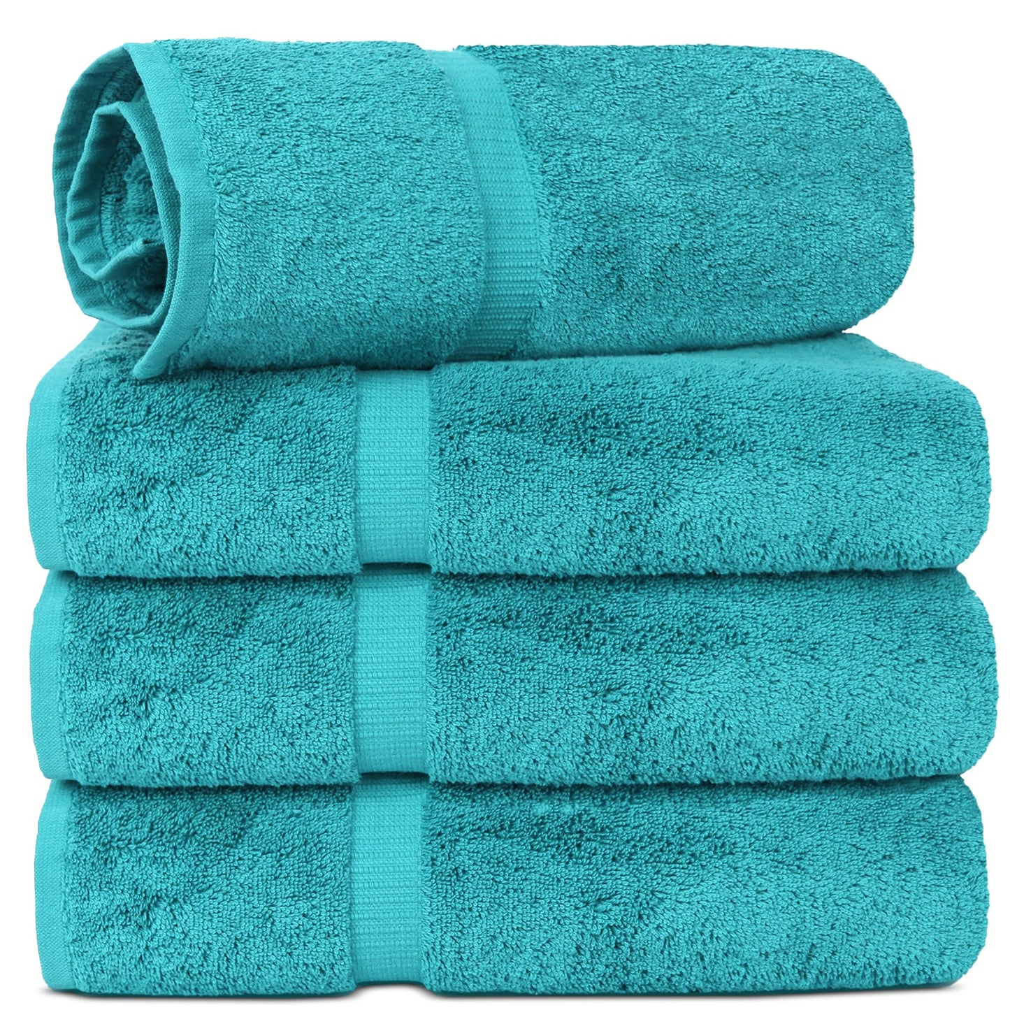 Chakir Turkish Linens | Hotel & Spa Quality 100% Cotton Luxury Turkish Towels | Soft & Absorbent (30x60 Inches Extra Large Bath Towels, Set of 4 - Aqua)
