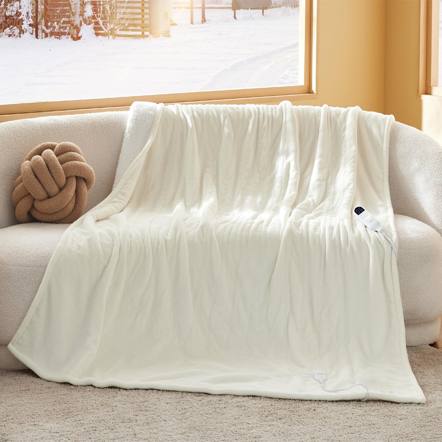 Bedsure Electric Blanket King Size - Dual Control Heated Blanket King Size, Fast Heating with 10 Time Settings & 10 Heat Settings, Warm Gift for Grandma (100x90 inches, Grey)