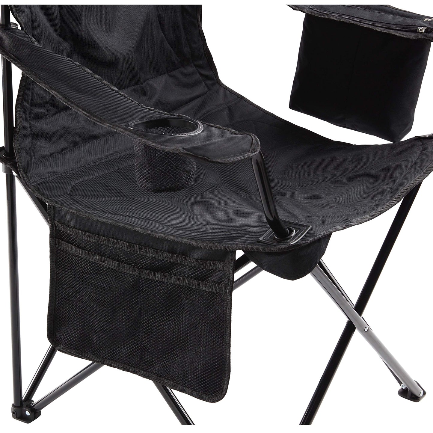 Coleman Portable Camping Chair with 4-Can Cooler, Cushioned Seat & Back with Side Pockets & Cup Holder, Carry Bag Included, Great for Camping, Tailgating, Firepits, Patio, & More