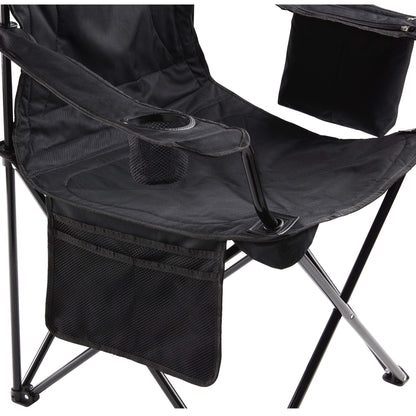Coleman Portable Camping Chair with 4-Can Cooler, Cushioned Seat & Back with Side Pockets & Cup Holder, Carry Bag Included, Great for Camping, Tailgating, Firepits, Patio, & More