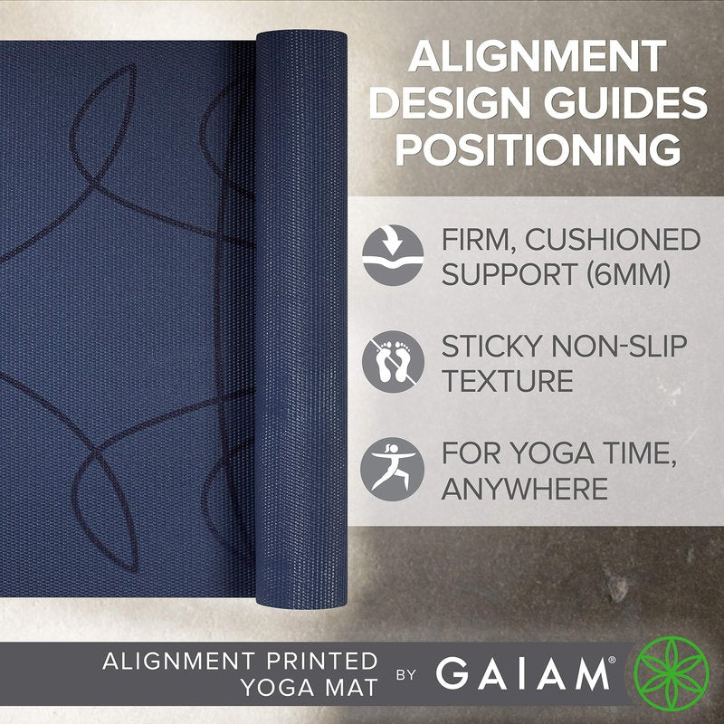 Gaiam Premium Print Yoga Mat, Marrakesh, 68"L x 24"W x 6mm Thick