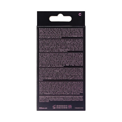 KISS Voguish Fantasy Halloween Nails, Black & White, Medium Length, Coffin Shape, Pink Gel Nail Glue (2g), Mini Nail File, Manicure Stick, & 28 Fake Nails