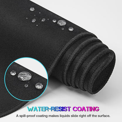 ETZ Large Gaming Mouse Pad 31.5 x 11.8 × 0.12 in,with Stitched Edges,Extended Mousepad,Durable Non-Slip Natural Rubber Base,Washable Keyboard Pad, (Black Mouse Pad (80 * 30)-XIU)