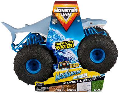 Monster Jam, Official Megalodon STORM All-Terrain Remote Control Monster Truck, 1:15 Scale