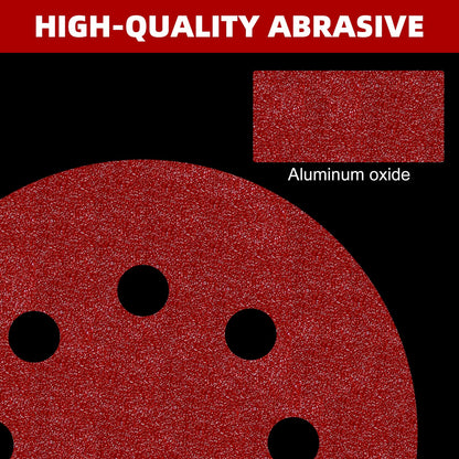 140PCS 125mm Sanding Discs 40/60/80/120/180/240/400 Grit for Random Orbital Sander Hook and Loop Sandpaper Set