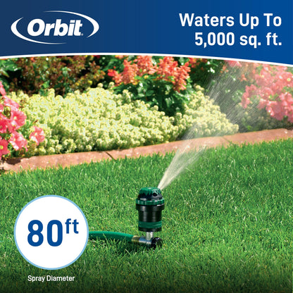 Orbit 58573N H2O-6 Gear Drive Sprinkler, Spike B 58573, Green