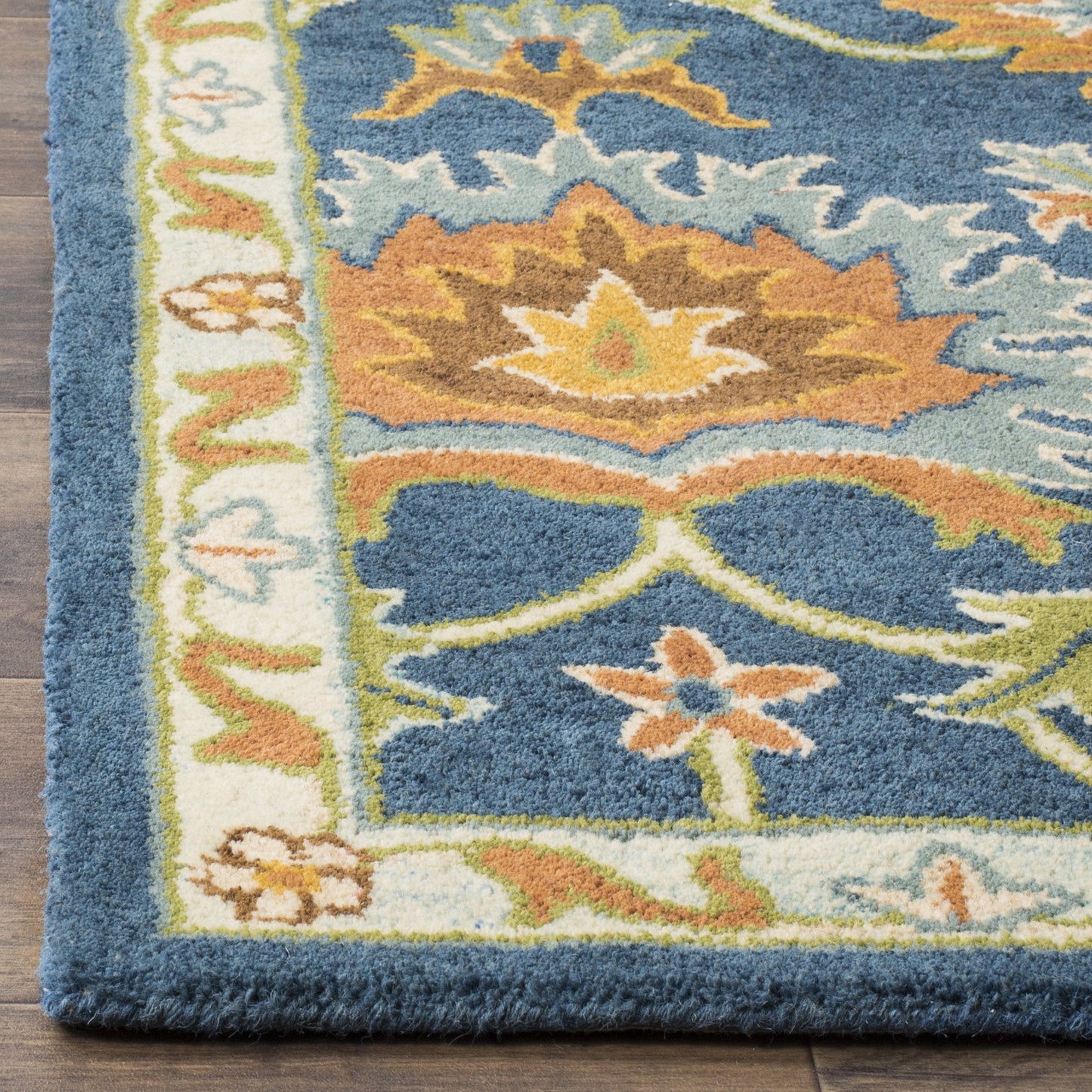 SAFAVIEH Heritage Collection Area Rug - 9' x 12', Navy, Handmade Traditional Oriental Wool, Ideal for High Traffic Areas in Living Room, Bedroom (HG654A)