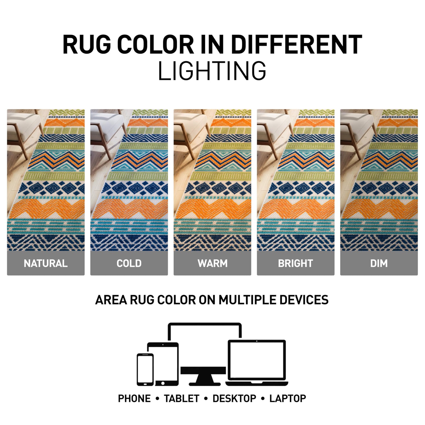 Rugshop Multi Marbella Boho Indoor/Outdoor Square Area Rug for Patio,Dining Nook and Balcony 6'6" x 6'6" Square