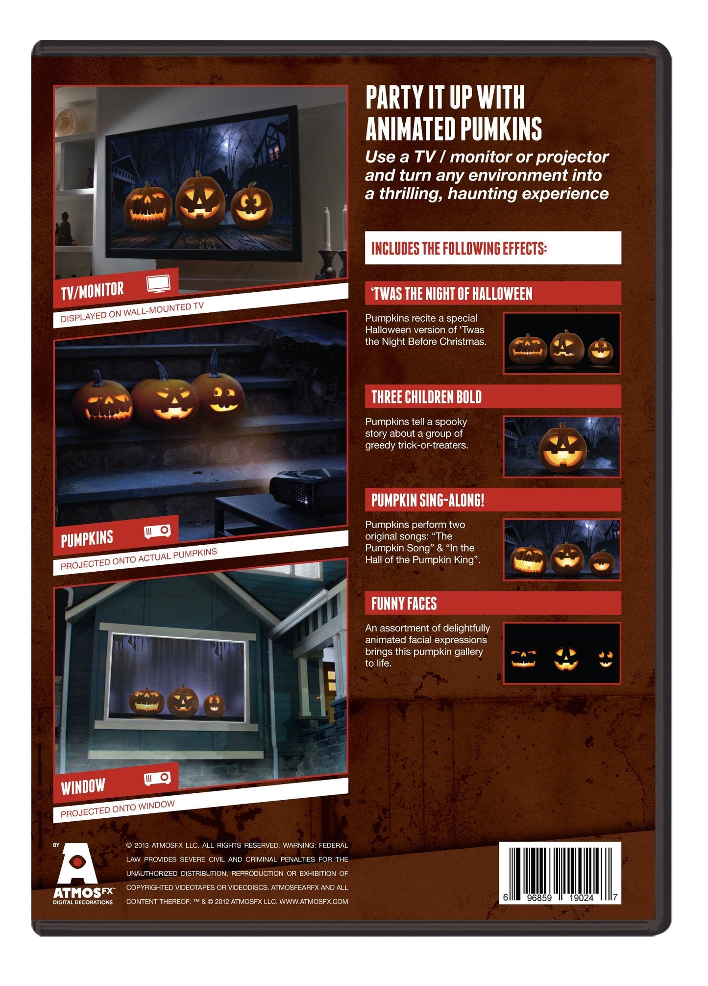 AtmosFX Jack-O'-Lantern Jamboree Digital Decorations